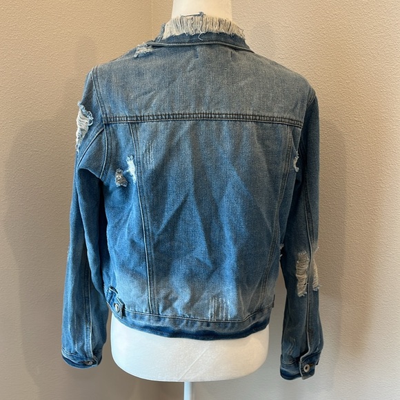 Ci Sono Distressed Denim Jacket Large - Picture 3 of 9